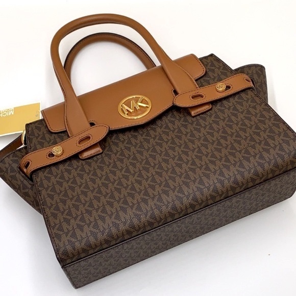 MICHAEL KORS
Carmen Medium Color-Block Logo Satchel color Brown signatur… - Picture 15 of 16